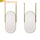 Nordic light luxury suspender oval bathroom mirror ceiling suspended luminous mirror hotel B&B bathroom makeup hanging mirror non-luminous 50*80 total height 120cm