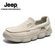 Jeep Casual Schuhe für Männer im Sommer Neuem Stil Atmungsaktives weicher Sohle leichtgewichtiger Leinwandschuhe mit einem Fuß Pedal Nicht-Rutsch-Dad-Sneakers Männer Sandfarbe [Standard Lederschuhgröße] 41