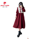 Pier Cardin Strick Cordinoy verdickte Kleid im Herbst und Winter Neue große Größe Frauenkleidung Fett MM Slim Red Innenschicht mit einer langen Basis schwarz #6198 m Empfohlen 105 Jin [Jin entspricht 0,5 kg]