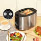 Tenfly Toaster Toaster Stainless Steel Multi-Slice Toaster Home Desktop Toaster Commercial Multi-Slice Bread Export to Domestic Sales One-Click Defrosting and Heating Includes Practical 3-piece Set