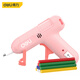 Deli hot melt glue gun with glue stick fast melt glue household glue gun children's handmade DIY electric glue gun hot melt glue stick hot melt gun DL390022 20W pink glue gun (with 10 glue sticks)