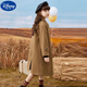 
Disney girls' woolen coat plus cotton children's woolen coat mid-length autumn and winter new style big children's fashionable girl college style milk tea color cotton style 120 size height 110-115cm Age 5-6 years old
