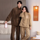 LangSha Couple Pajamas Autumn and Winter Flannel Plus Velvet Warm Wearable Anti-static High-end Men's and Women's Home Clothing Set 1507 Female L