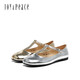 Joy/Meak's New осенний стиль Flash Diamond Embellistion T-Band Split-Toe Mary Jane Shoes For Women 12126CQ4 Золото 36