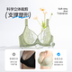 Sugar grain underwear for women, thin, large breasts, small and large sizes, fat mm, push-up, support for secondary breasts, anti-sagging, ultra-thin lace bra, tender grass green E75