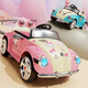 Bebeiya children's electric car four-wheeled princess car girl's toy car can sit on Internet celebrity swing baby can remote control car pink dual-drive leather seat + remote control + early education story