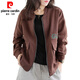 Pierre cardin cardigan sweater jacket ladies 2025 spring and autumn new fashionable age-reducing versatile baseball uniform fashion jacket top dark gray XL recommended 115Jin [Jin equals 0.5 kg]-130Jin [Jin equals 0.5 kg]