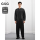 GXG Men's Henley Neck Sweater Unisex Winter Lazy Knitted Sweater 25 Years New #G25D204016 Black Gray XL