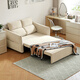 
Lin's Home Small Living Room Folding Sofa Bed Dual-Use Internet Celebrity Fabric Pulling Bed Lin's Wood Industry TBS391 [Cream White] Double