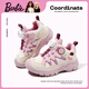 Barbie Kinderschuhe im Frühling und Herbst Single Children's Sneakers Mädchen Knopfknopf Wanderschuhe DA6227 Beige/Pulver Größe 33