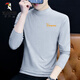Camiseta de manga larga de cuello de leña (tucano) Camiseta de manga larga de manga larga de otoño e invierno Nuevo estilo modal algodón delgada de algodón de algodón de algodón Top C6187 Negro 4xl
