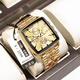 Bodaga Swiss Famous Brand Men's Watches de moda calendario luminoso de moda de alta gama Dominineing Quartz Watch Men's Watch 866 Gold-Faced Steel Bindo de 40 mm