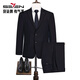 Qipai Wool Suit Men's Suit Spring and Summer New Style Wool Business Suit Dress 1080 127C7108C-Navy 46 (170)