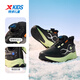 XTEP Children's Shoes Children's X Mecha-Rocket Shoes Knob Buckle Running Shoes Winter Plush Cotton Shoes Black/Jelly Green 33