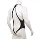 Men's low waist hollow high elastic bikini double thong underwear integrated hollow shaping one-piece briefs black 1 single size