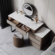 Italian light luxury Internet celebrity small apartment slate dressing table dressing table storage drawer integrated master bedroom simple and modern 0.8 meter dressing table solid wood saddle leather + slate