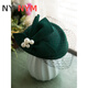 NY-NYM Französisch Elegant Britisch Retro Mesh Beret Wolle Wolle Hochzeits Bankett Weißer Brautkopfschmuck Weißer Durchmesser etwa 17 cm/mit Clip