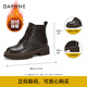 Daphne Martin Boots for Women 2024 Осень и зимний новый британский стиль плюс бархатные короткие ботинки для женщин для женщин для женских обуви толстая подошва рост в ретро-обуви для женщин коричневая главная картина [Добавлена бархат] 37