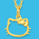 Chixing 999 gold-filled silver necklace pendant for women gold Sanrio Hello Kitty hollow Chinese Valentine's Day gift single pendant exquisite gift box
