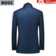 BOSS men's business suit top spring and autumn high-end sheep wool men's suit jacket plaid single suit blue 2XL 185/52B