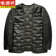 Hengyuanxiang men's wool coat mid-length thickened down liner middle-aged and elderly dad's wool coat men's top gray M