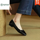 Holzspecker Single-Schuhe für Frauen 2025 Sommer Neue Flat-Soled Mary Jane Schuhe kleine Lederschuhe ein Fuß Bohnen Schwangere Frauen Feenschuhe sanfte Wein rot 37