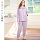 American Standard gives couples pajamas for lovers new thickened three-layer quilted warm coffee carbon winter casual suit home clothes lilac L