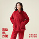 Anzhiban pet companion anti-static couple pajamas autumn and winter snowflake velvet animal year red men and women home wear set brick red (female) L