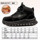 Pull back children's shoes children's cotton shoes winter plus velvet warm sports shoes for boys and girls WBNJS2757 black black 32