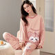 Pajama de Xuan Mulin para mujeres en primavera, otoño e invernal de las mangas largas Versión suelta Las damas pueden usar ropa casera para el otoño 9926 m 75-95Jin [Jin iguala 0.5 kg]