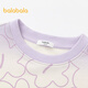 Balabala Kinderkleidung Girls Sweatshirt Herbst Kleidung Große Kinder langärmelte obere runde Kragen grün lila Ton 130 cm