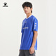 KELME Blokecore football short-sleeved T-shirt for men and women, summer trendy loose sports casual retro cultural shirt, Canyon purple, Henry collar, quick-drying M