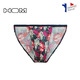 HOM French men's low-waist thong fashionable butt-covering design shows large high-cut sexy underwear multi-color printing briefs multi-color printing L