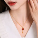 Zhou Taisheng's small red heart necklace silver light luxury niche red agate love clavicle chain as a birthday gift for his girlfriend