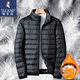 Woodpecker Lightweight Down Jacket Men's Short Winter Jacket Men's New Ultra-Light Casual Young and Middle-aged White Duck 16050 Black (Stand Collar) 2XL (160Jin Jin is equal to 0.5kg -180Jin Jin is equal to 0.5kg)