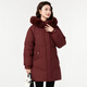 Xuezhongfei 2024 Neues Fuchsfellkragen mit Kapuze-Jacke warm, kaltresistent, modisch, einfach, lässig und komfortable Fliesenziegelrot 1343 170/92a
