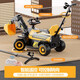 
Basaibo children's excavator toy car can be seated for people, boys remote control electric excavator can be seated for large-sized engineering vehicle hook machine, dual-wheel drive range 12A/full function/steer push handle/bucket Official standard configuration
