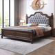LAISDA Purpur Gold Sandelholz aus massivem Holzbett 1,8 Meter leichte luxuriöse amerikanische Bettweichbeutel Hauptschlafzimmer Doppelbett MJ699# 1,8 Meter Bett