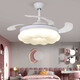 Aosong Modern Simple Bedroom Lights Invisible Fan Lights en el hogar Estudio de comedor de la sala de niños Candelier de luz del ventilador de luz de la habitación de los niños.