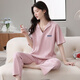 
Year of the Snake Year of the Year of the Pajamas Women's Pure Cotton Summer Short Sleeve Trousers Red Loose Outdoor Outdoor Cotton Set YSH-679 2XL Code 140-160Jin [Jin equals 0.5 kg] Reservation shrinkage