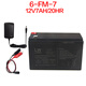 Children's electric car battery 3-FM-4.5 three-wheeled motorcycle toy car 12V6V4.5 battery package Liwei 12V7AH+12V charger + clip