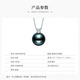 Queen of Pearls 18K gold with diamonds Tahitian black pearl pendant round seawater pearl necklace birthday gift for women
