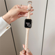 星迎酒红小蛮腰s10华强北s9表带ultra2细款真皮质适用iwatchS8/S9苹果 细款皮质-黑色 苹果iWatch 新S841mm