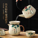 Chuwu Ru kiln kung fu tea set three-piece household lifting kettle light luxury high-end teapot with tea tray small set of tea utensils