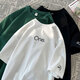 Camiseta Dingfengbaoluo Camisa de base de base de verano de manga corta Tops bordados Versátiles Versátiles DF085 Dark Green 2XL