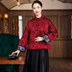 Xiyue 2024 winter Chinese style Guanle crepe quilted warm Chinese Tang suit jacket red banquet New Year cotton coat New Year burgundy L (weight 115~130)