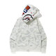 An Chuxia spring and autumn new style ape shark jacket men's embroidered letters double hood shark sweatshirt student couple cardigan clothes trendy W28 white personalized double hood design XL recommended 130-150Jin Jin equals 0.5 kg