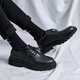 Qisiman Chaussures masculines 2025 Nouveau été des chaussures en cuir décontractées noir décontractées pour hommes Portez formel à la tête