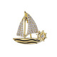 LEMIAO small sailing boat brooch, male and female temperament badge, smooth sailing pin, anti-exposure buckle, suit corsage, accessories, Chinese Valentine's Day gift, smooth sailing brooch A16-110