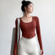 Minghuitong a prueba de choque Sports Sports Training Strong Women Song Simting Fitness Entrenamiento de fitness But de ropa de yoga con red de ropa interior de la almohadilla de cofre DX16837 Folleto verde manga corta S